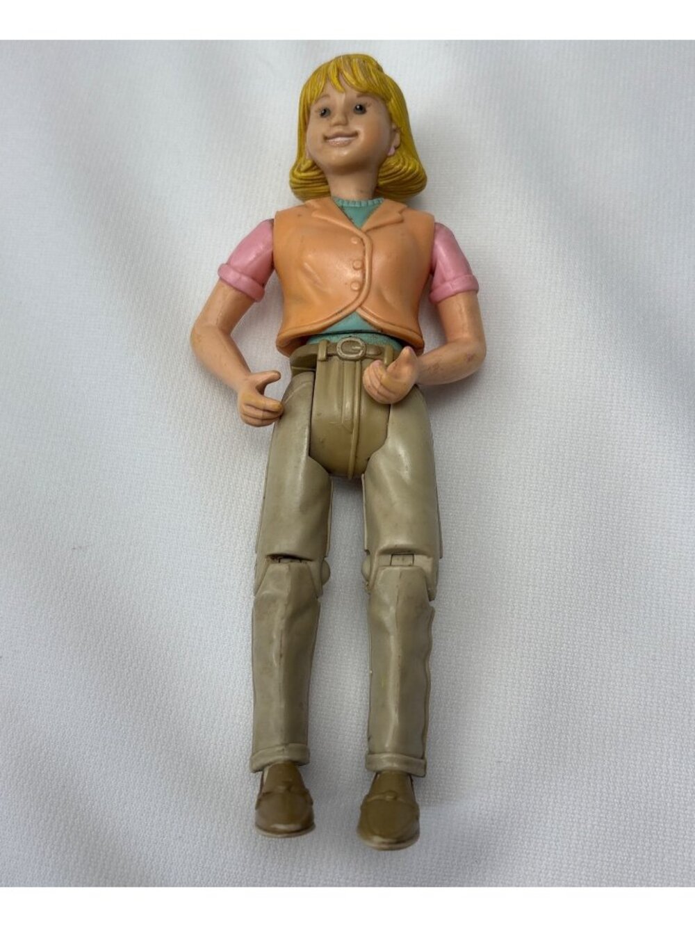 Fisher Price 1998 Loving Family Mom Doll Blonde Vest Pink Shirt Vintage Toy